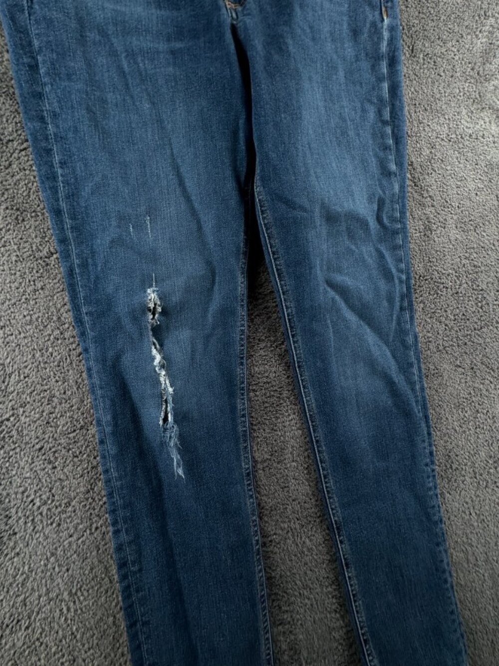 Rag & Bone Skinny Jeans Women Size 31 Medium Wash Stretch Blue Denim Distress - Picture 4 of 16